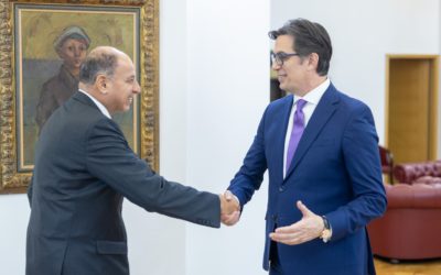 Проштална средба на претседателот Пендаровски со египетскиот амбасадор Калид Ибрахим Емара