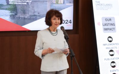 Presidentja Siljanovska Davkova në konferencën me rastin e 20-vjetorit të Qendrës për hulumtime dhe krijim të politikave