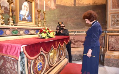 President Siljanovska Davkova attends the prayer service in honor of Saint Cyril