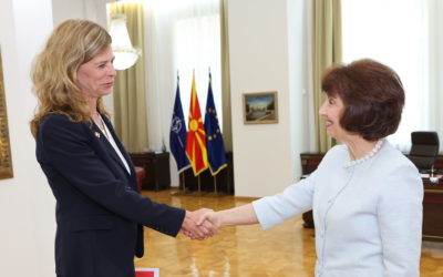President Siljanovska Davkova meets with Ambassador of Switzerland, Veronique Hulmann