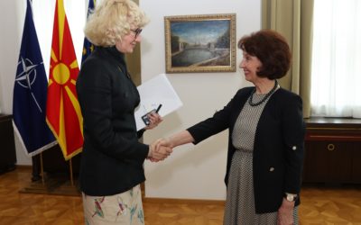 President Siljanovska Davkova meets with Ukrainian Ambassador Dir