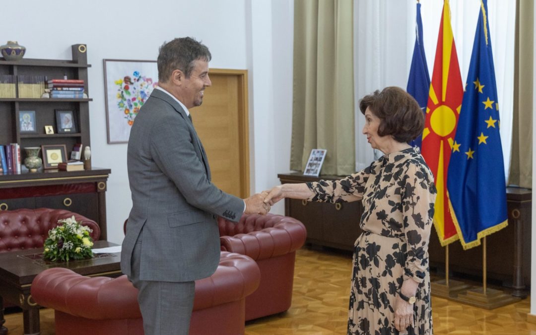 Проштална средба на претседателката Сиљановска Давкова со белгискиот амбасадор Фредерик Мерис