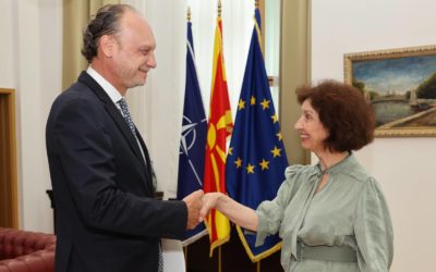 President Siljanovska Davkova meets with French Ambassador Cyrille Baumgartner