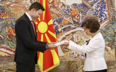 Presidentja Siljanovska Davkova i pranoi letrat kredenciale të ambasadorit të porsaemëruar shqiptar, Denion Mejdani