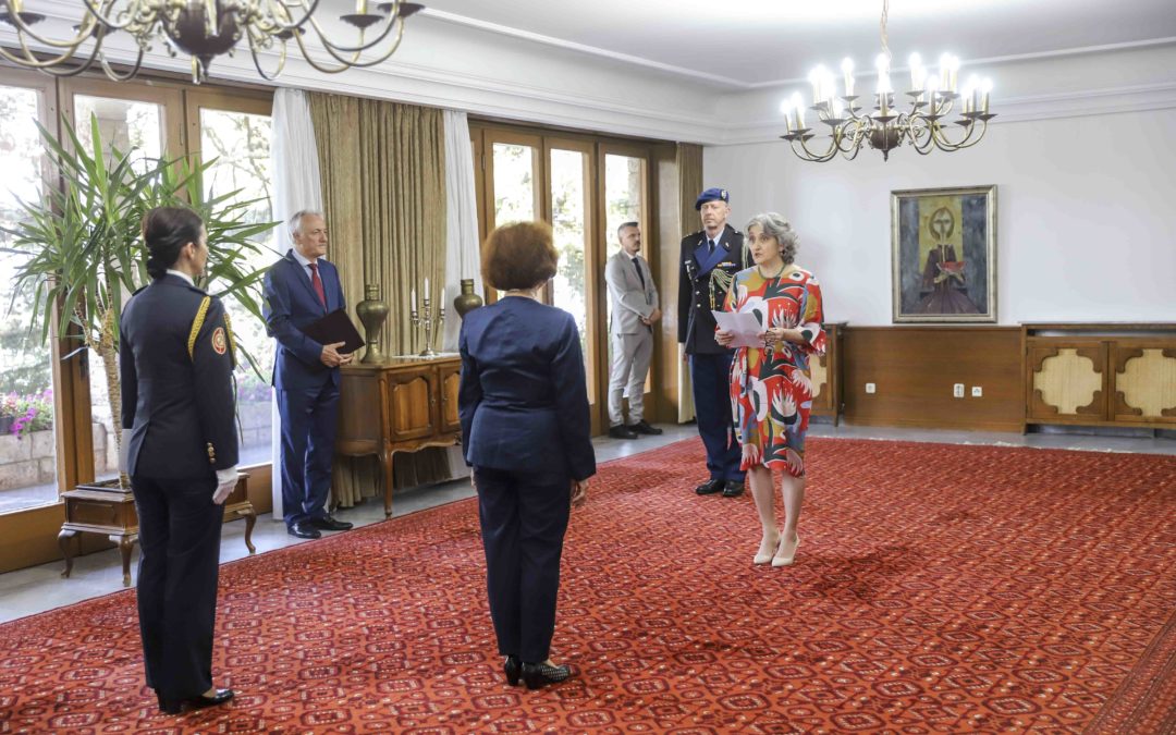 President Siljanovska Davkova receives the credentials of the newly appointed Ambassador of the Kingdom of the Netherlands, Ozlem Canel