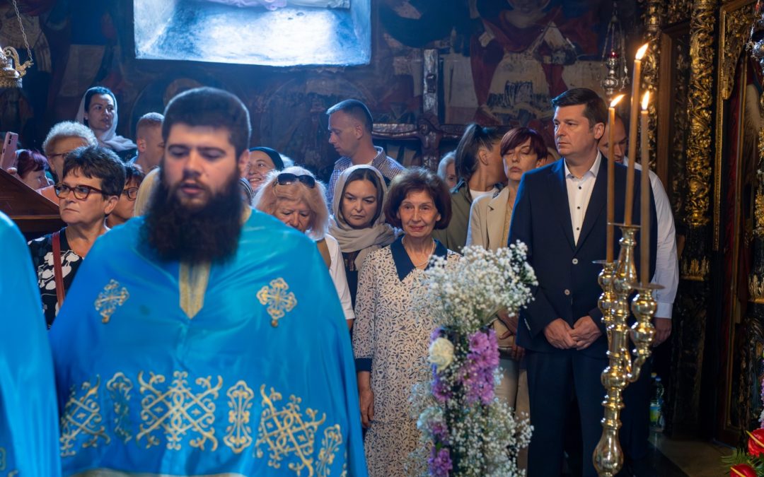 President Siljanovska Davkova attends the holy liturgy in the “Assumption of the Blessed Virgin Mary – Kamensko” church in Ohrid