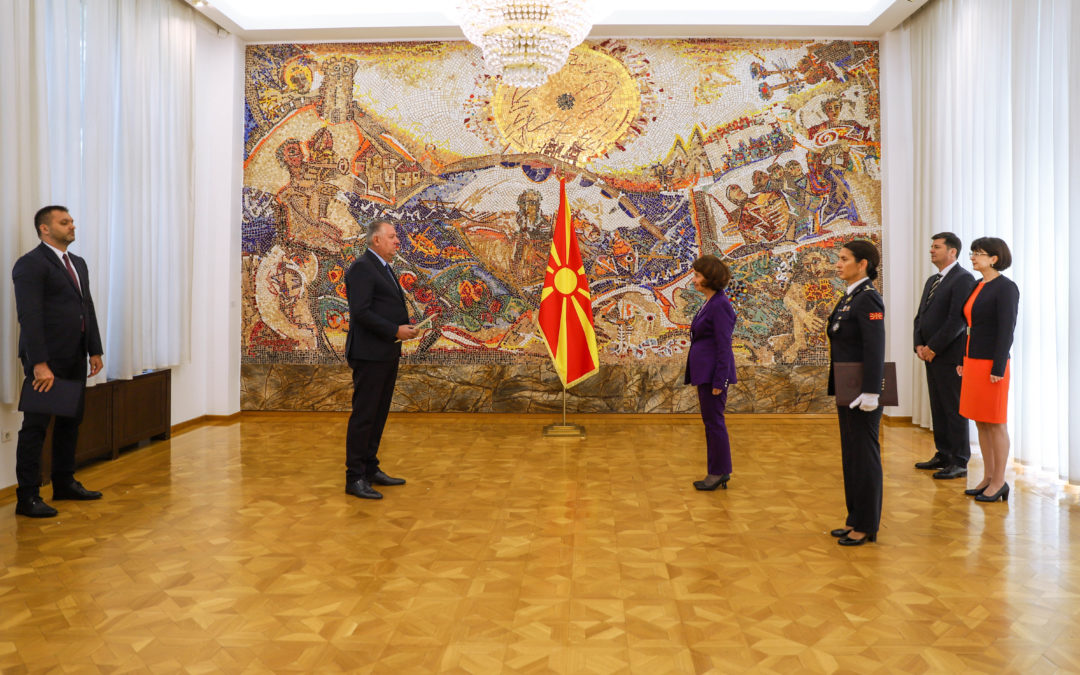 President Siljanovska Davkova receives credentials of the newly appointed Ambassador of Montenegro, Zoran Miljanic