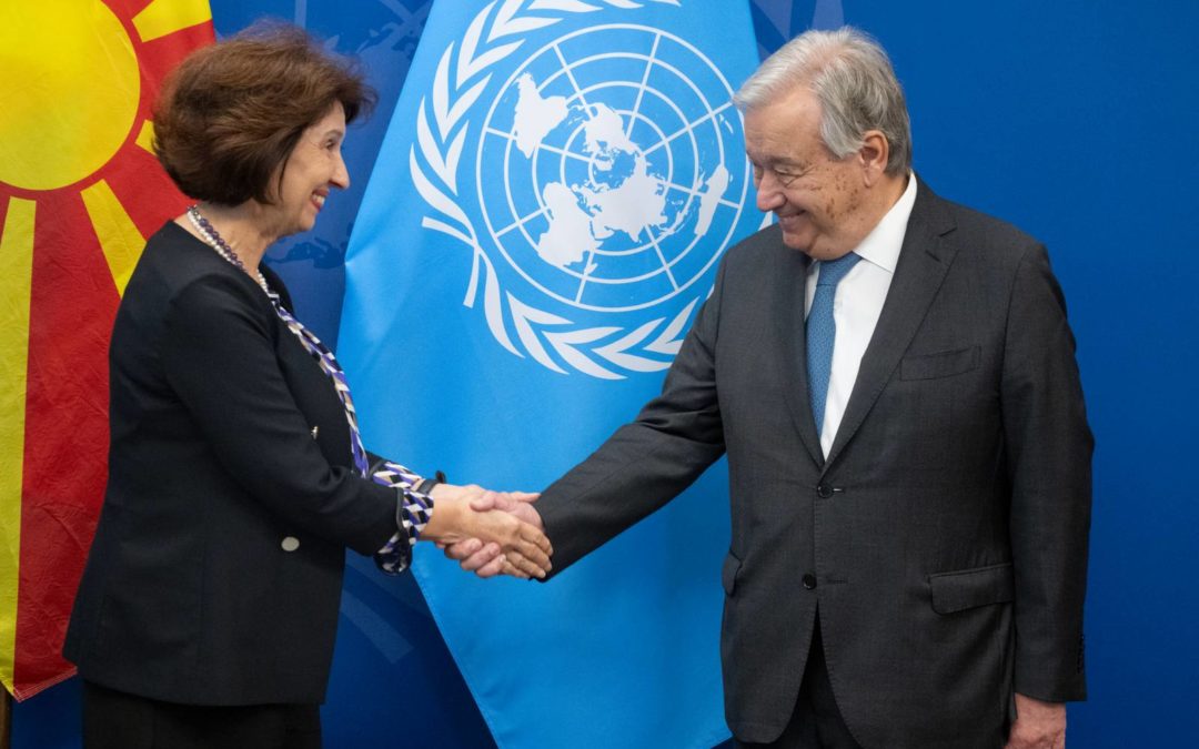 President Siljanovska Davkova meets with the Secretary General of the United Nations, Antonio Guterres