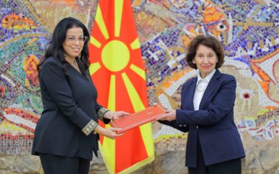 Presidentja Siljanovska Davkova i pranoi letrat kredenciale të ambasadores së sapoemëruar të Republikës së Tunizisë, Imen Llazhili Amari