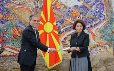 Presidentja Siljanovska Davkova i pranoi letrat kredenciale të ambasadorit të sapoemëruar të Republikës së Portugalisë, Zhoze Rui Velezh Karoso