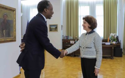 Presidentja Siljanovska Davkova e mirëpriti shefin e zyrës dhe të dërguarin special të OBSH-së, Akim Ali