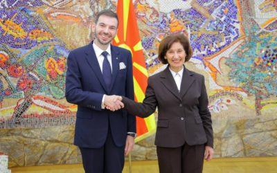 Presidentja Siljanovska Davkova i pranoi letrat kredenciale të ambasadorit të sapoemëruar të Republikës së Italisë