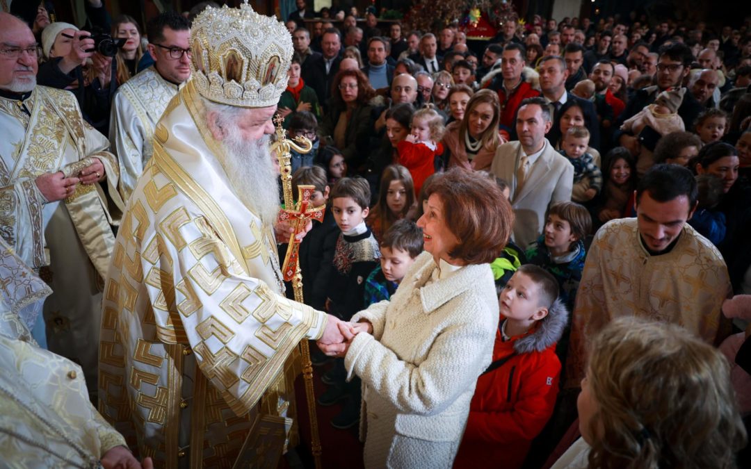 President Siljanovska-Davkova attends the solemn divine liturgy in the Skopje Cathedral