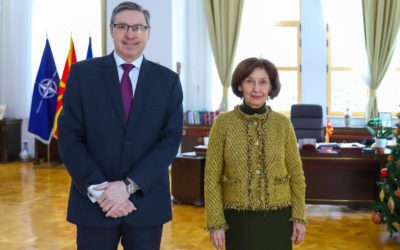 Presidentja Siljanovska Davkova е mirëpriti në takim lamtumire ambasadorin e australian Daniel Emeri