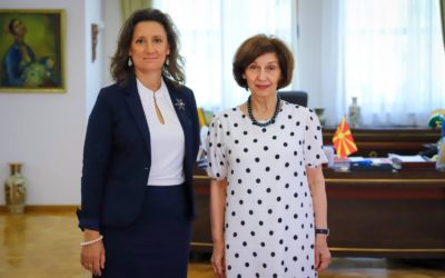 Проштална средба на претседателката Сиљановска-Давкова со шведската амбасадорка Ами Ларсон Џаин