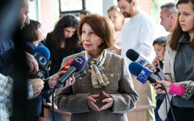 Изјава за медиуми и одговори на новинарски прашања по настанот што по повод Меѓународниот ден на белиот стап се одржа во ДСУРЦ „Димитар Влахов“