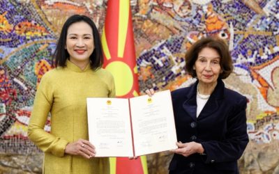 Сиљановска-Давкова ги прими акредитивите на новоименуваната амбасадорка на Виетнам, Нујен Ти Мин Нујет