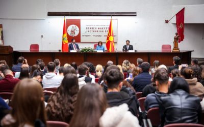 Сиљановска-Давкова и Милатовиќ одржаа предавање на Правниот факултет „Јустинијан Први“: Евроинтегративниот процес на Западен Балкан низ црногорска и македонска призма