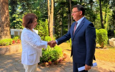 Средба на Сиљановска-Давкова со гувернерот на Народната банка, Трајко Славески